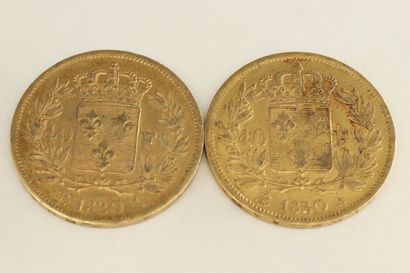 null Deux pièces en or de 40 francs Charles X

1830 A (x2) - Atelier : Paris (tranche...