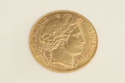 null Pièce en or de 10 francs Cérès IIIème République. 1896 A

A : atelier Paris.

L'un...