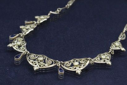 Yellow gold necklace 18k (750) with filigree...