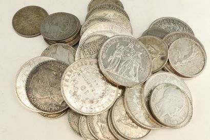 Lot of silver coins (Semeuse, Hercules, Turin)

Weight...