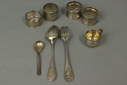 Set of silver shaped pieces (Minerve) :

-...