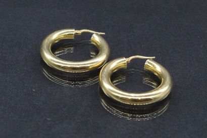 null Paire de boucles d'oreilles en or jaune 18K (750).

Poinçon tête d'aigle.

Diam....