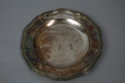 DEBAIN

Silver dish (Minerva) of round shape...