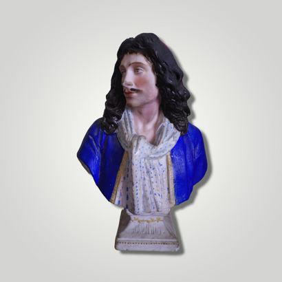 null 
Two busts in polychrome cookie representing Molière and Voltaire. 


Height...
