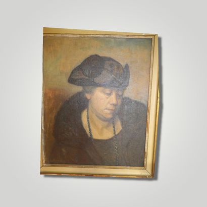 null SARDIN Albert Edmond (1874-1947) 

Portrait de femme au collier, 

huile sur...