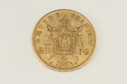 null Pièce en or de 20 francs Napoléon III tête nue (1854 A)

TTB

Poids : 6.45 ...