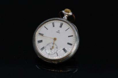 null OMEGA

Silver pocket watch, white enamel dial, sub-dial at 6 o'clock, Roman...