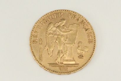 Gold coin of 20 francs to the Genie 1897...