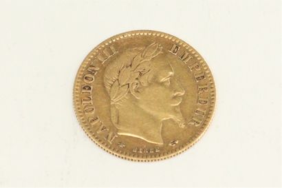 Gold coin of 10 francs Napoleon III Head...
