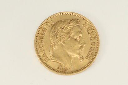 Pièce en or de 20 francs Napoléon III tête...