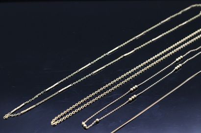 null 18k (750) yellow gold lot including chains, pendants, ear clips and debris....