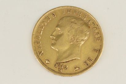Gold coin of 40 Lira Napoleone Imperator...