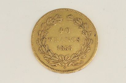 null Gold coin of 40 francs Louis Philippe (1833 A)

TTB to SUP.

Weight : 12.89...