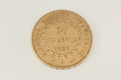 null Gold coin of 20 francs to the Genie 1897 A

TTB to SUP

Weight : 6.45 g
