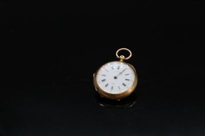 null Neck watch in 18k (750) yellow gold, hour markers with black Roman numerals,...