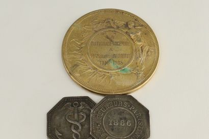 null Medal of table in vermeil (boar) obverse of ap. Louis Bottée, reverse engraved...