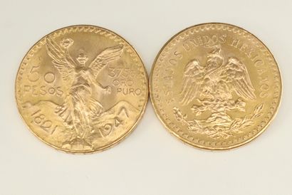 null Lot of 2 gold coins of 50 pesos. 

Weight : 83.38 g.