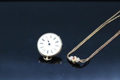 null Necklace in 18K (750) yellow gold and its pocket watch in 18K (750) yellow gold....