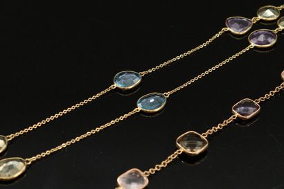 null Half set in 18K (750) pink gold comprising a necklace and a bracelet set with...