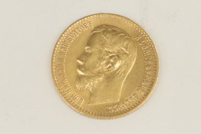 Pièce en or de cinq roubles (1899) 
TTB à...