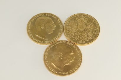 null Set of 3 pieces of 100 crowns Franz Joseph I

Weight : 101.52 g.