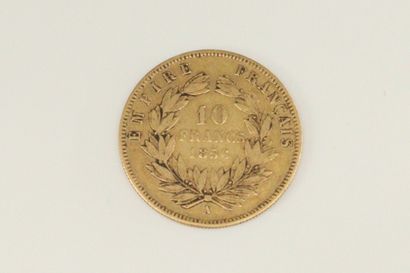 null Gold coin of 10 francs Napoleon III naked (1856 A)

B to TB

Weight : 6.45 ...