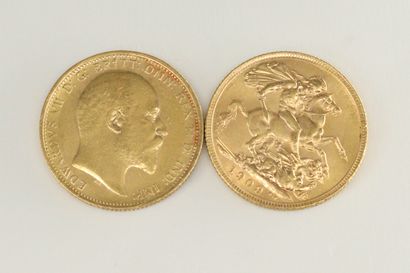 null Lot of 2 Sovereigns in gold George V (1905 ; 1909)

Weight : 15.94 g.