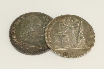 null Two silver tokens XVIIIth century, the destitution of the convents. 

Obverse:...