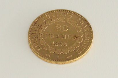 null Gold coin of 20 Francs Genie (1896) 

Weight : 6.45 g.