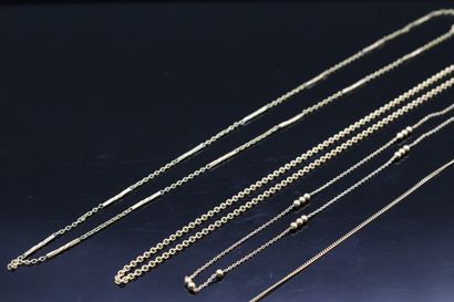 null 18k (750) yellow gold lot including chains, pendants, ear clips and debris....