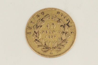 null Gold coin of 10 francs Napoleon III bare head (1857 A)

B to TTB.

Weight :...