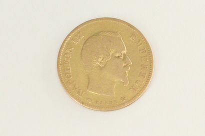 null Gold coin of 10 francs Napoleon III bare head (1855 A) 

Weight : 3.18 g.