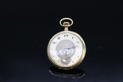 null Pocket watch in 18K (750) yellow gold, champagne dial with Arabic numerals for...