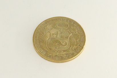 null Réplique de monnaie en argent doré d'un sol pérou 

Poids : 24.78 g.