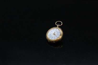 null Neck watch in 18k (750) yellow gold, blue Arabic numerals, the bowl decorated...
