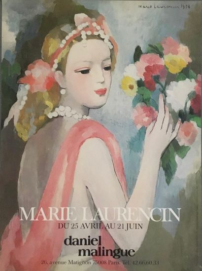 null LAURENCIN Marie 

Affiche Offset datée 1938 Daniel Malingue. 

67.5 x 55cm