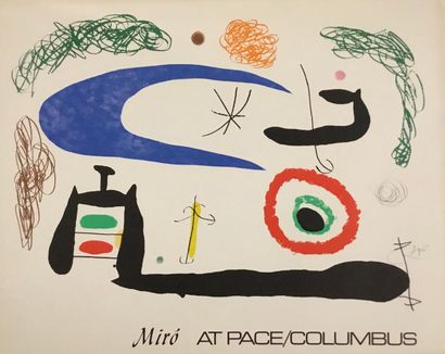 null MIRO Joan 

Poster lithograph AT PACE/COLUMBUS. 

59 x 73 cm