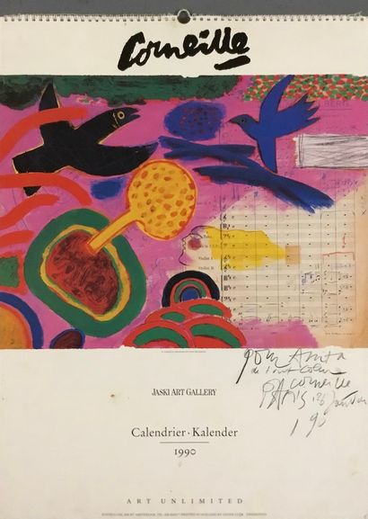 null CORNEILLE 

Calendrier Offset 1990 Jaski Art galerie signé daté avec envoi à...