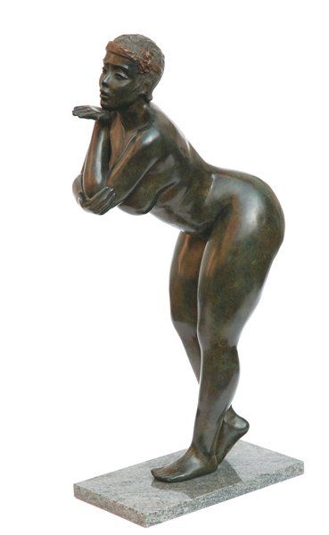 MIROGI (Né en 1957) Le baiser Bronze. Signé à l'intérieur du pied droit. H.: 63 x...