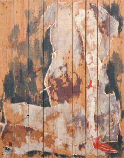 DAUCHART Sophie Répliquant à genoux Huile sur bois. Signée en bas à gauche. 110 x...