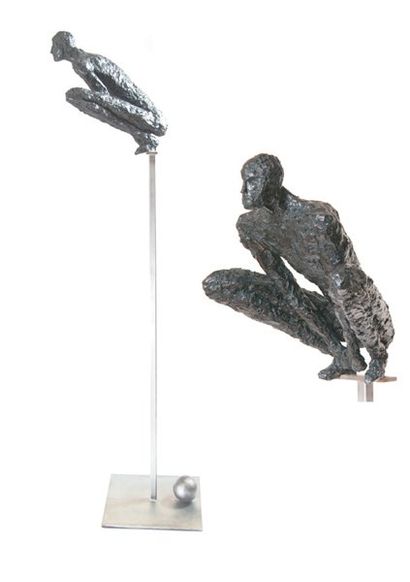 FANCHINI Valérie (Née en 1963) Sphère 3 Sculpture en bronze, épreuve 2 / 8, fonderie...