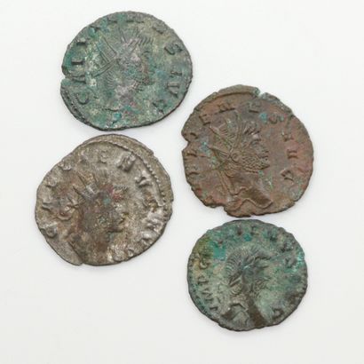 null GALLIEN (253-268)

Lot of three Antoninians and a denarius. 

R/ Cryocampus...