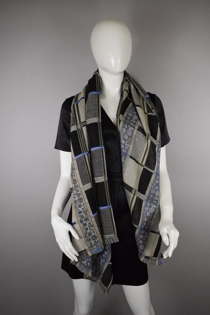 KENZO 
 
Wool stole with rectangular sections....