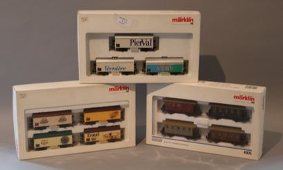 null Marklin. HO 

3 boxes of passenger cars and freight cars, reference 4035