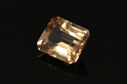 null Rectangular champagne topaz with cut sides on paper.

Weight : 7.43 cts.