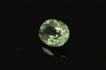 null Apatite oval on paper. 

Weight : 1.37 cts.
