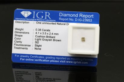 null Light grayish brown" diamond, under seal.

Accompanied by a certificate of the...