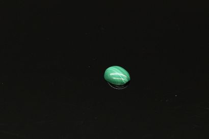 null Malachite oval cabochon on paper. 

Weight : 3.30 cts.