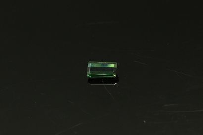 null Rectangular tourmaline with cut sides on paper. 

Weight : 2.80 cts.