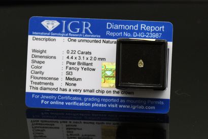 null Fancy yellow" pear diamond under seal.

Accompanied by a certificate of the...